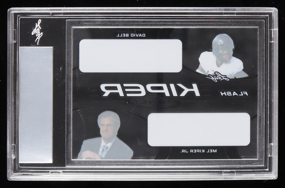 David Bell / Mel Kiper Jr. 2022 Leaf Flash - Flash Kiper Dual Pre-Production Proof Clear Black RC #1/1 (Leaf) at PristineAuction.com David Bell / Mel Kiper Jr. 2022 Leaf Flash - Flash Kiper Dual Pre-Production Proof Clear Black RC #1/1 (Leaf) at PristineAuction.com