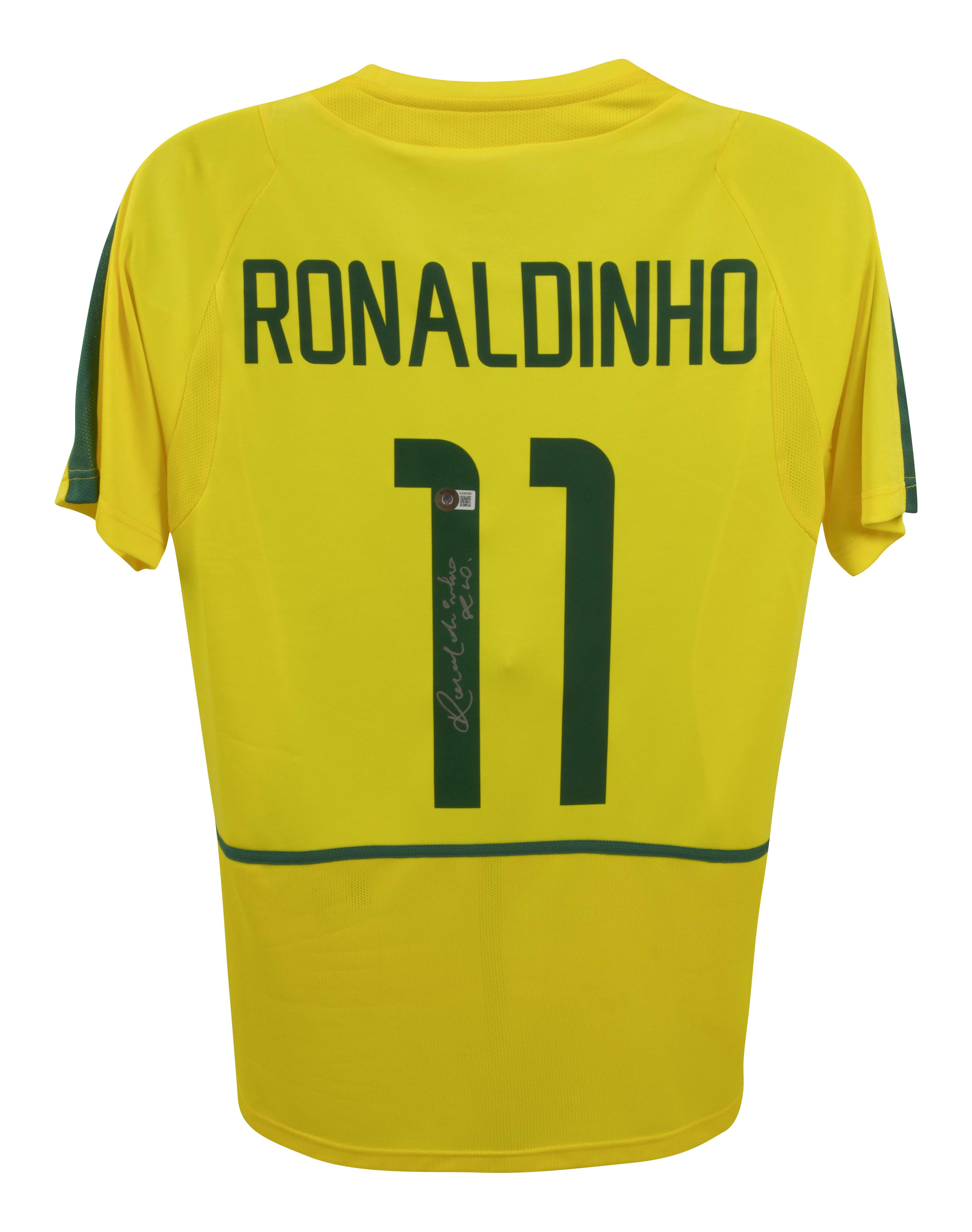 Ronalidnho Signed Team Brazil Jersey (Beckett) at PristineAuction.com Ronalidnho Signed Team Brazil Jersey (Beckett) at PristineAuction.com