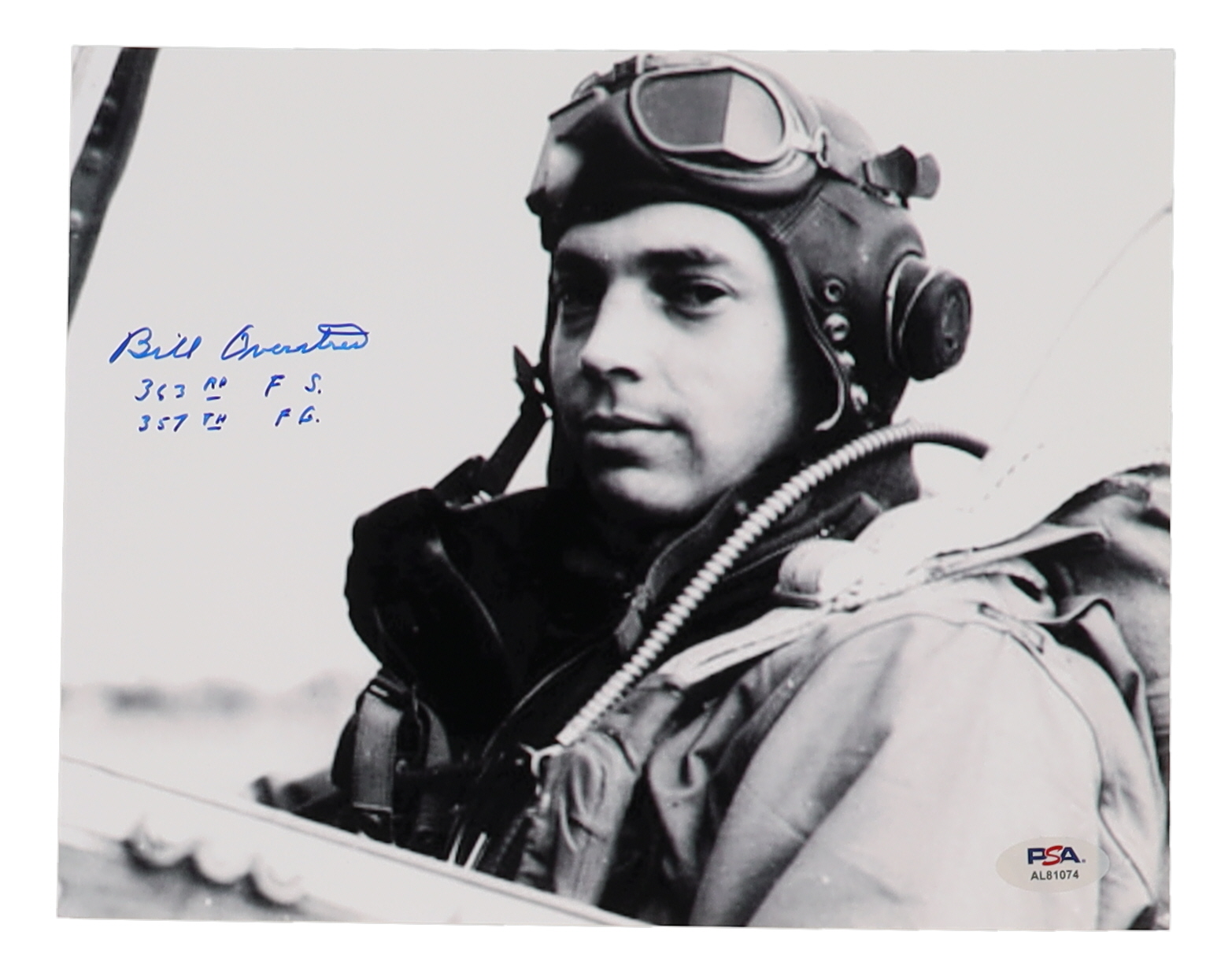 Bill Overstreet Signed 8x10 Photo WWII 357th FG Pilot (PSA) at PristineAuction.com Bill Overstreet Signed 8x10 Photo WWII 357th FG Pilot (PSA) at PristineAuction.com