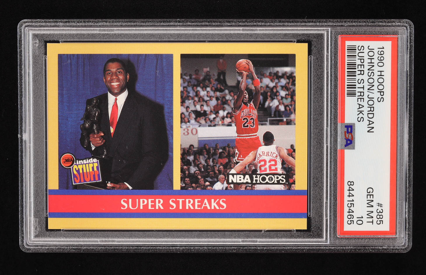 Magic Johnson / Michael Jordan 1990-91 Hoops #385 Super Streaks / Stay In School (PSA 10) at PristineAuction.com Magic Johnson / Michael Jordan 1990-91 Hoops #385 Super Streaks / Stay In School (PSA 10) at PristineAuction.com