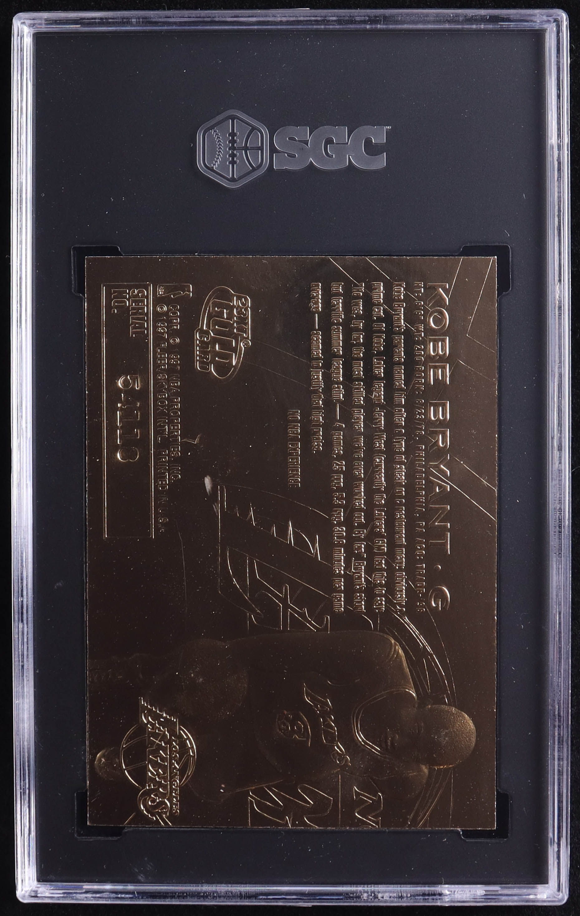 Kobe Bryant 1996-97 Fleer Purple Signature 23Kt Gold RC #54118 (SGC 10) at PristineAuction.com Kobe Bryant 1996-97 Fleer Purple Signature 23Kt Gold RC #54118 (SGC 10) at PristineAuction.com