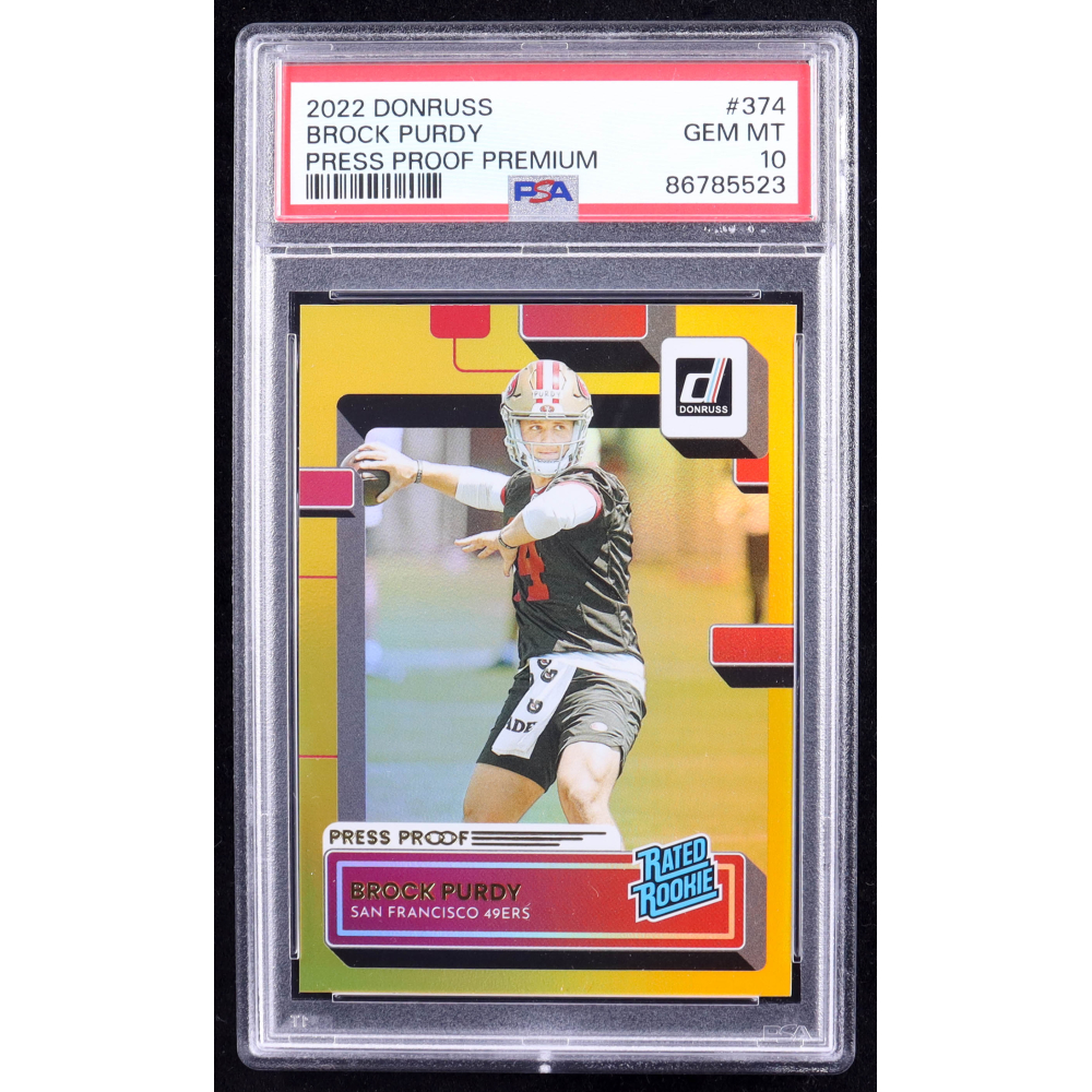 Brock Purdy 2022 Donruss Press Proof Premium 374 Rr Rc Psa 10