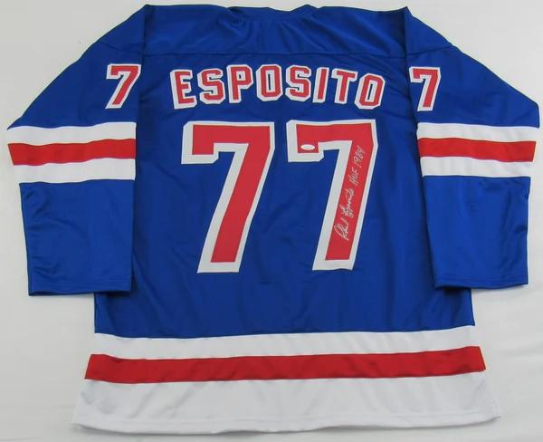 Phil Esposito Signed Jersey Inscribed "HOF 1984" (JSA) at PristineAuction.com Phil Esposito Signed Jersey Inscribed "HOF 1984" (JSA) at PristineAuction.com