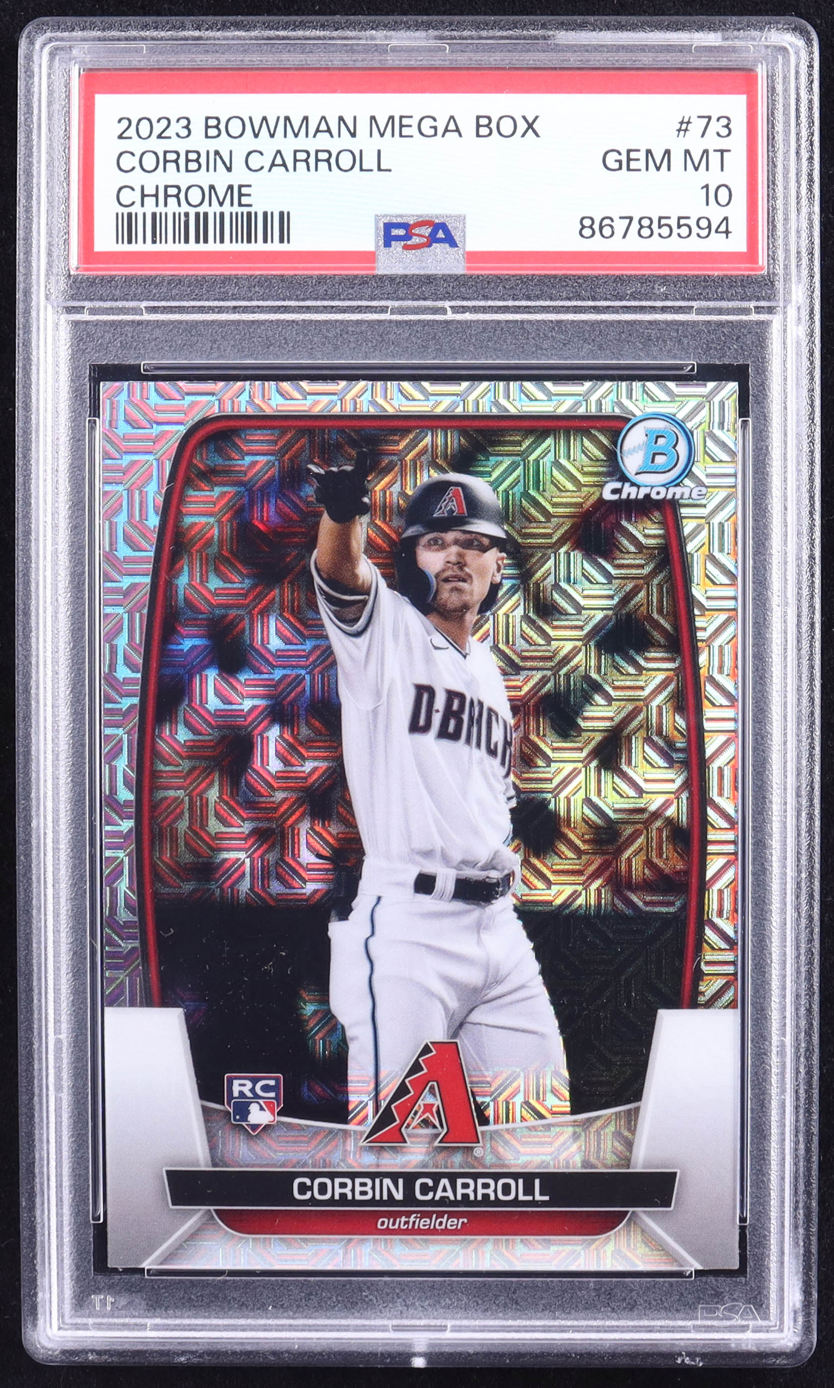 Corbin Carroll 2023 Bowman Chrome Mega Box #73 RC (PSA 10) at PristineAuction.com Corbin Carroll 2023 Bowman Chrome Mega Box #73 RC (PSA 10) at PristineAuction.com