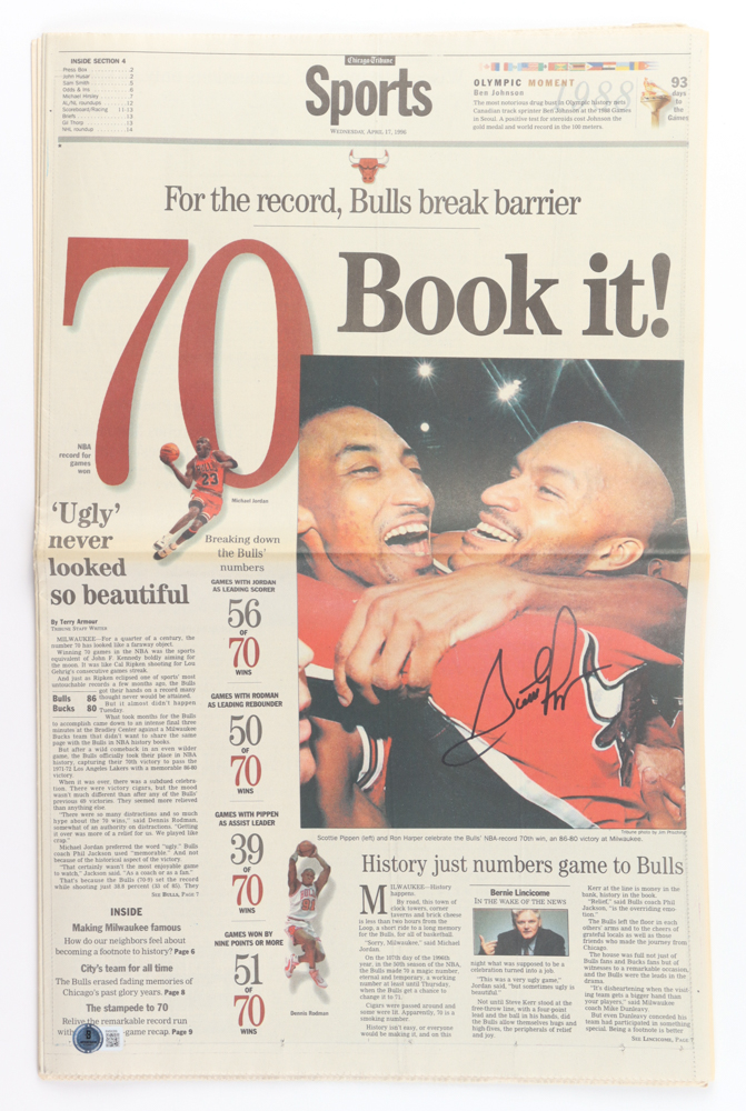Scottie Pippen Signed 1996 Chicago Tribune "Book It!" Magazine (Beckett) at PristineAuction.com Scottie Pippen Signed 1996 Chicago Tribune "Book It!" Magazine (Beckett) at PristineAuction.com
