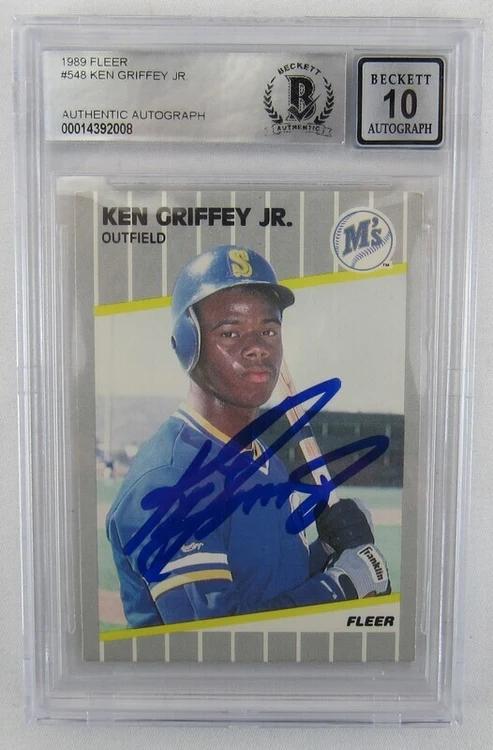 Ken Griffey Jr. Signed 1989 Fleer #548 RC (BGS | Autograph Graded 10) at PristineAuction.com Ken Griffey Jr. Signed 1989 Fleer #548 RC (BGS | Autograph Graded 10) at PristineAuction.com