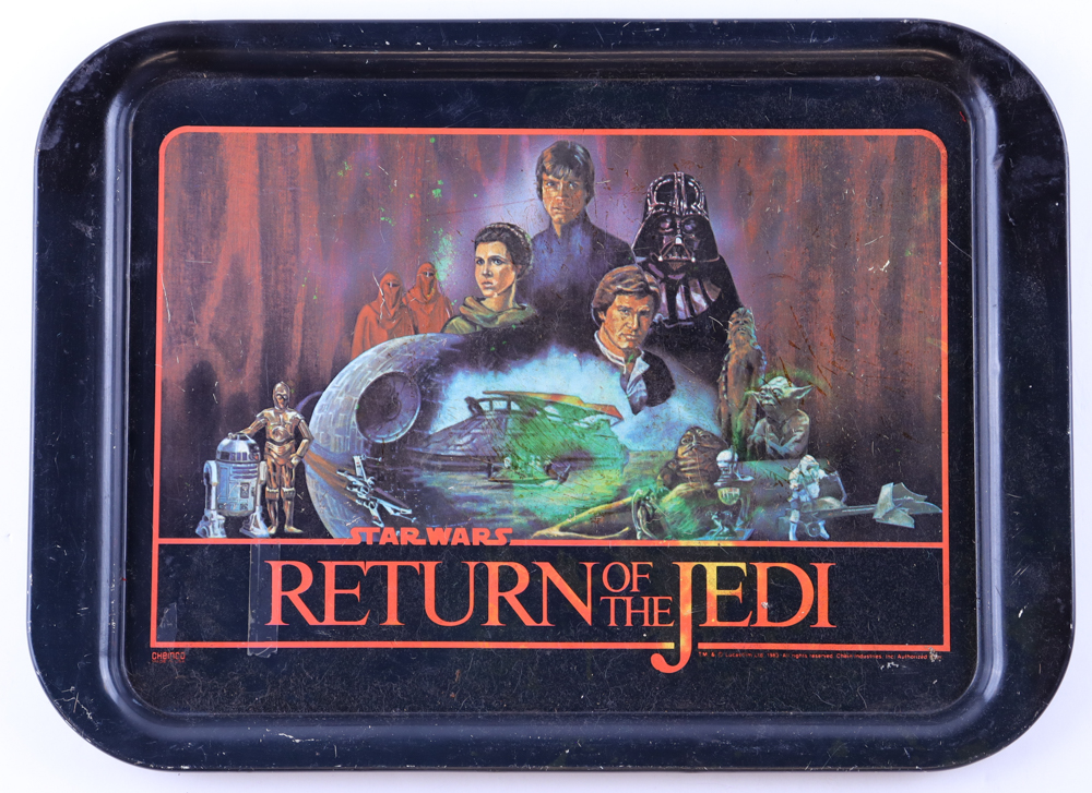 1983 Vintage Star Wars: Return Of The Jedi Metal Serving Tray at PristineAuction.com 1983 Vintage Star Wars: Return Of The Jedi Metal Serving Tray at PristineAuction.com