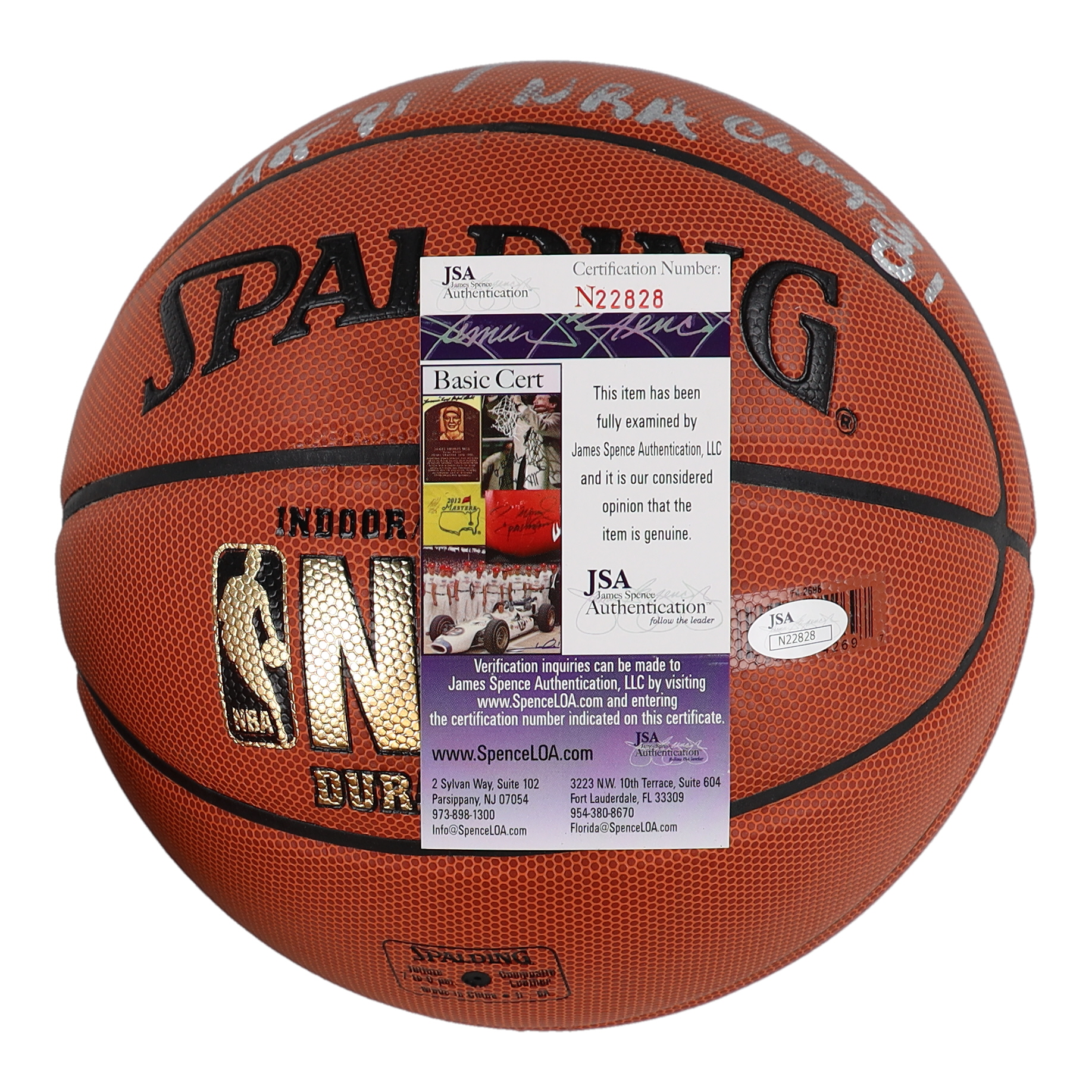 Nate Archibald Signed NBA Basketball Inscribed "HOF 91" & "NBA Champs 81" (JSA) at PristineAuction.com Nate Archibald Signed NBA Basketball Inscribed "HOF 91" & "NBA Champs 81" (JSA) at PristineAuction.com