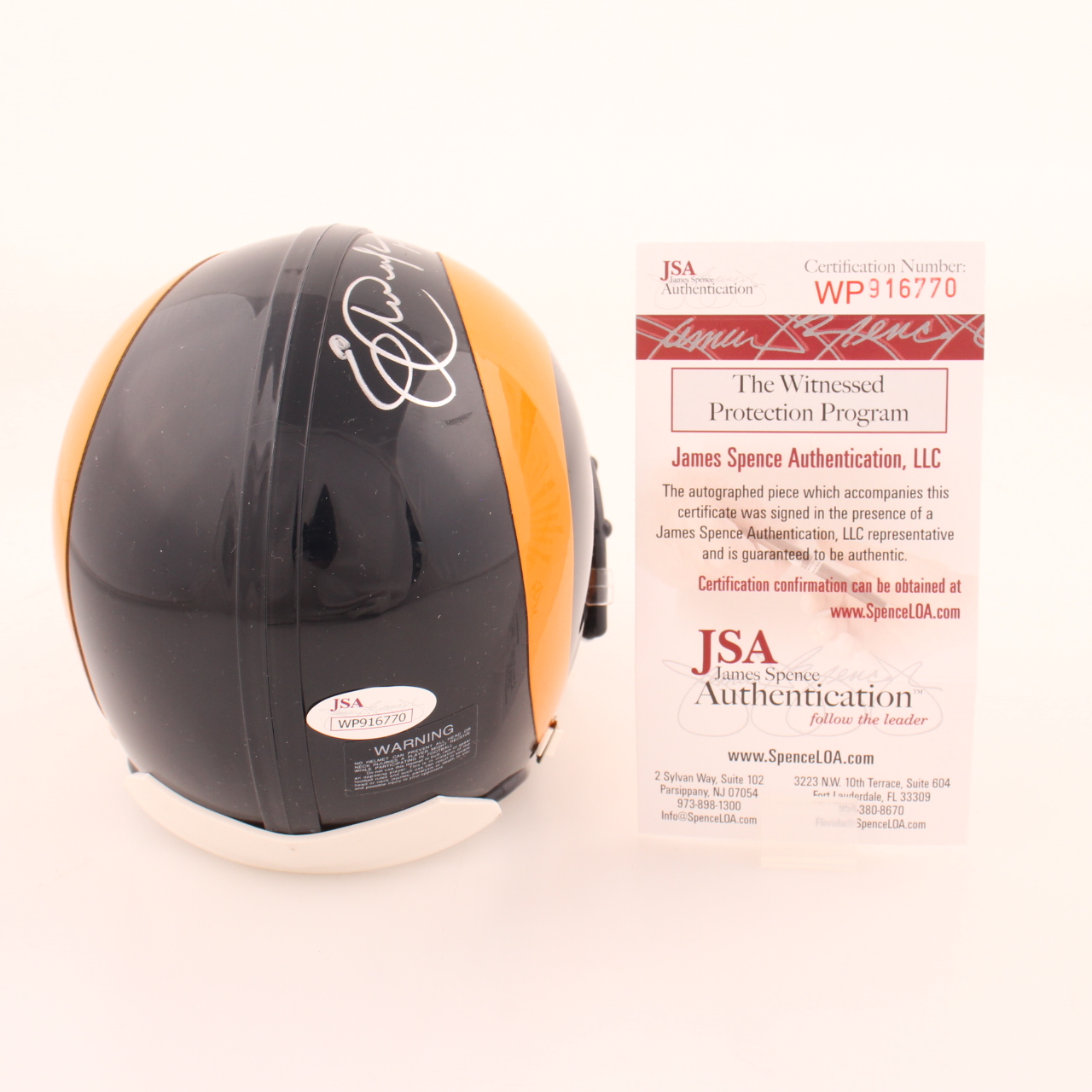 Eric Dickerson Signed Rams Mini Helmet Inscribed "HOF 99" (JSA) at PristineAuction.com Eric Dickerson Signed Rams Mini Helmet Inscribed "HOF 99" (JSA) at PristineAuction.com