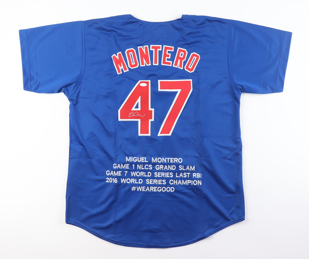 Miguel Montero Signed World Series Highlight Stat Jersey (JSA) at PristineAuction.com Miguel Montero Signed World Series Highlight Stat Jersey (JSA) at PristineAuction.com