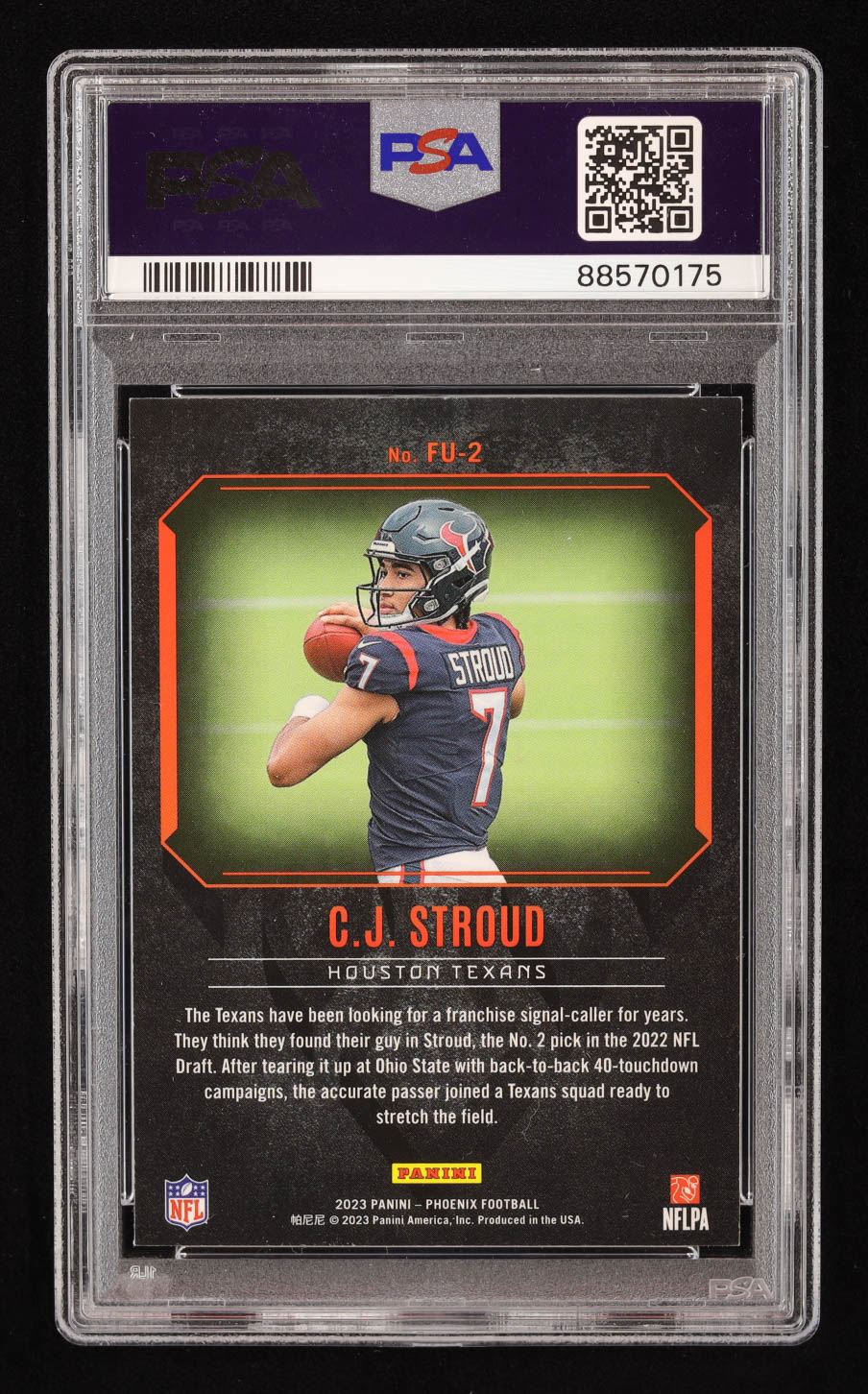 CJ Stroud 2023 Panini Phoenix Fired Up #2 RC (PSA 10) at PristineAuction.com CJ Stroud 2023 Panini Phoenix Fired Up #2 RC (PSA 10) at PristineAuction.com