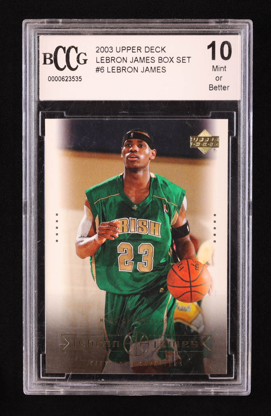 LeBron James 2003 Upper Deck LeBron James Box Set #6 Head of the Class RC (BCCG 10) at PristineAuction.com LeBron James 2003 Upper Deck LeBron James Box Set #6 Head of the Class RC (BCCG 10) at PristineAuction.com
