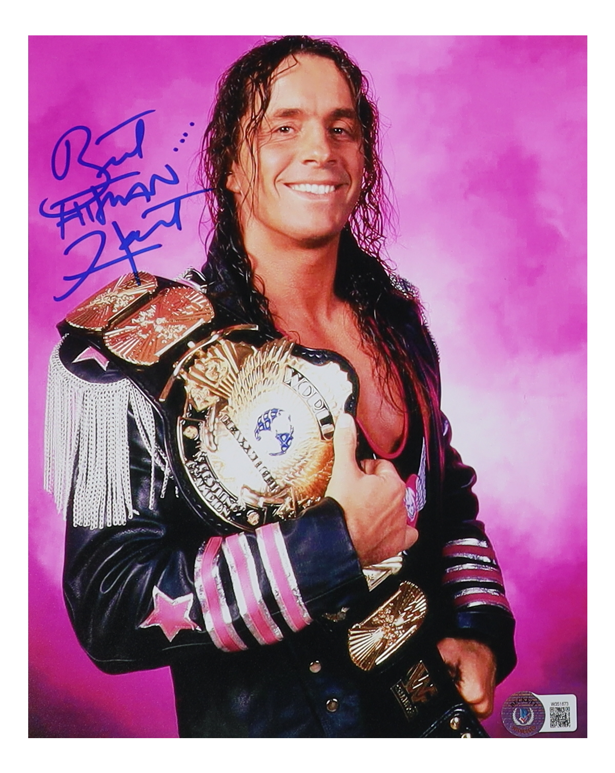 Brett "Hitman" Hart Signed WWE 8x10 Photo (Beckett) at PristineAuction.com Brett "Hitman" Hart Signed WWE 8x10 Photo (Beckett) at PristineAuction.com