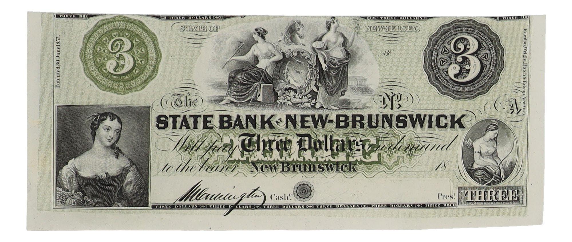 ND State Bank at New Brunswick $3 Note at PristineAuction.com ND State Bank at New Brunswick $3 Note at PristineAuction.com