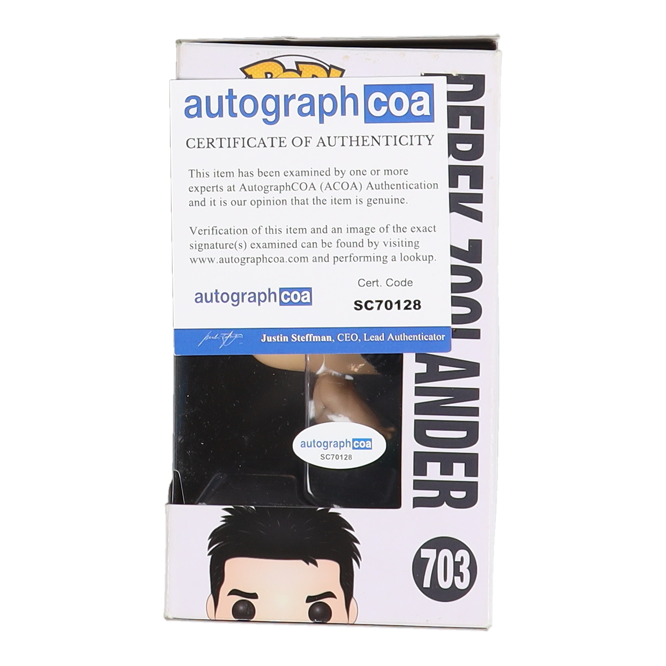 Ben Stiller Signed "Zoolander" Derek Zoolander #703 Funko Pop! Vinyl Figure (ACOA) at PristineAuction.com Ben Stiller Signed "Zoolander" Derek Zoolander #703 Funko Pop! Vinyl Figure (ACOA) at PristineAuction.com