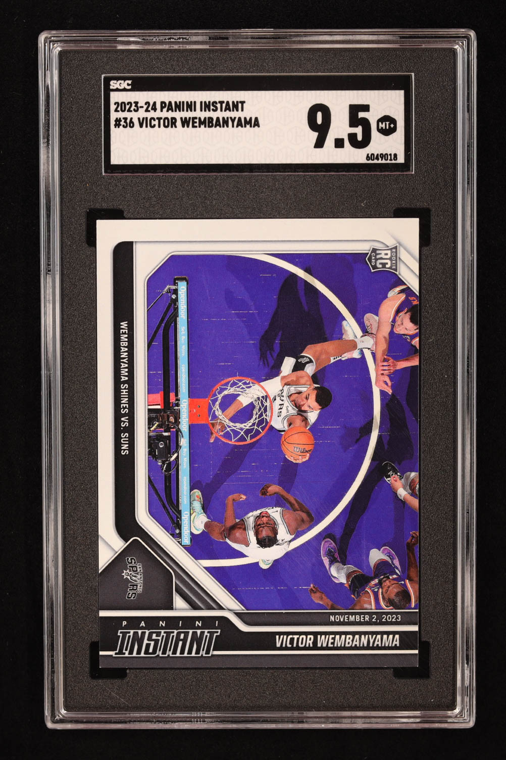 Victor Wembanyama 2023-24 Panini Instant #36 RC (SGC 9.5) at PristineAuction.com Victor Wembanyama 2023-24 Panini Instant #36 RC (SGC 9.5) at PristineAuction.com