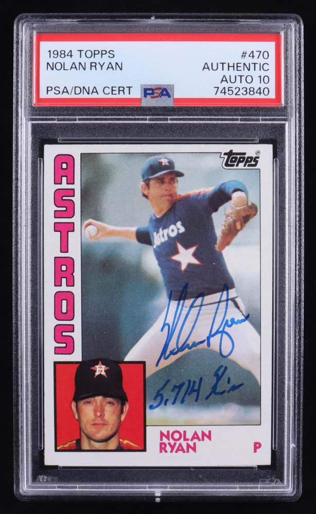 Nolan Ryan Signed 1984 Topps #470 Inscribed 