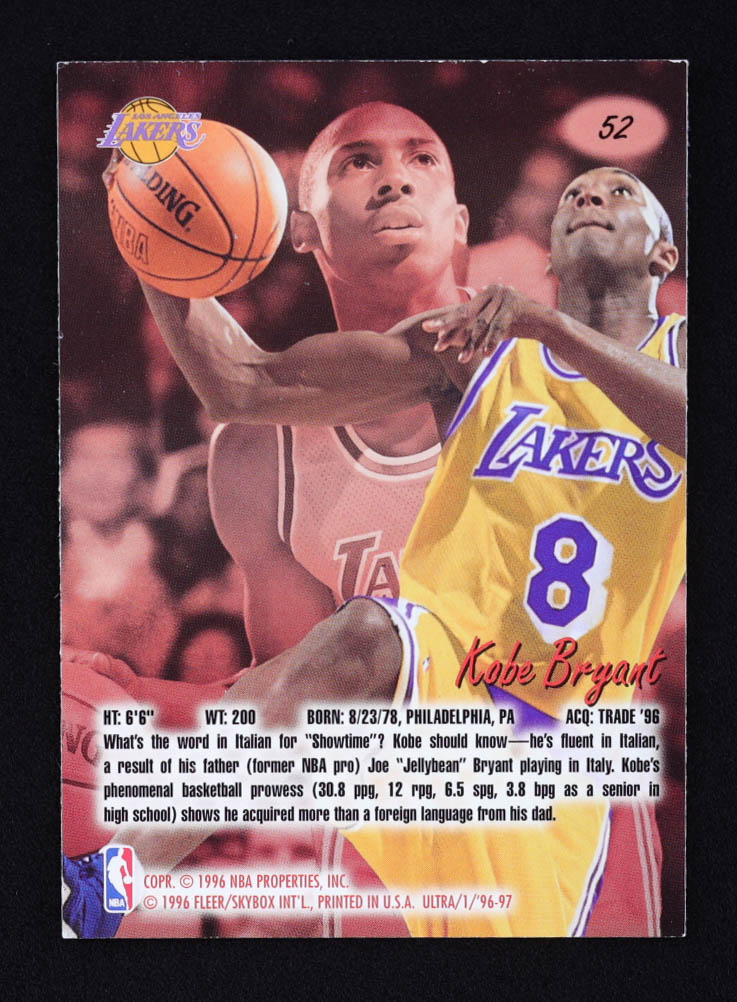 Kobe Bryant 1996-97 Ultra #52 RC at PristineAuction.com Kobe Bryant 1996-97 Ultra #52 RC at PristineAuction.com
