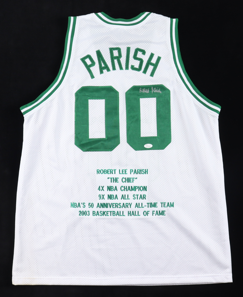 Robert Parish Signed Career Highlight Stat Jersey (JSA) at PristineAuction.com Robert Parish Signed Career Highlight Stat Jersey (JSA) at PristineAuction.com