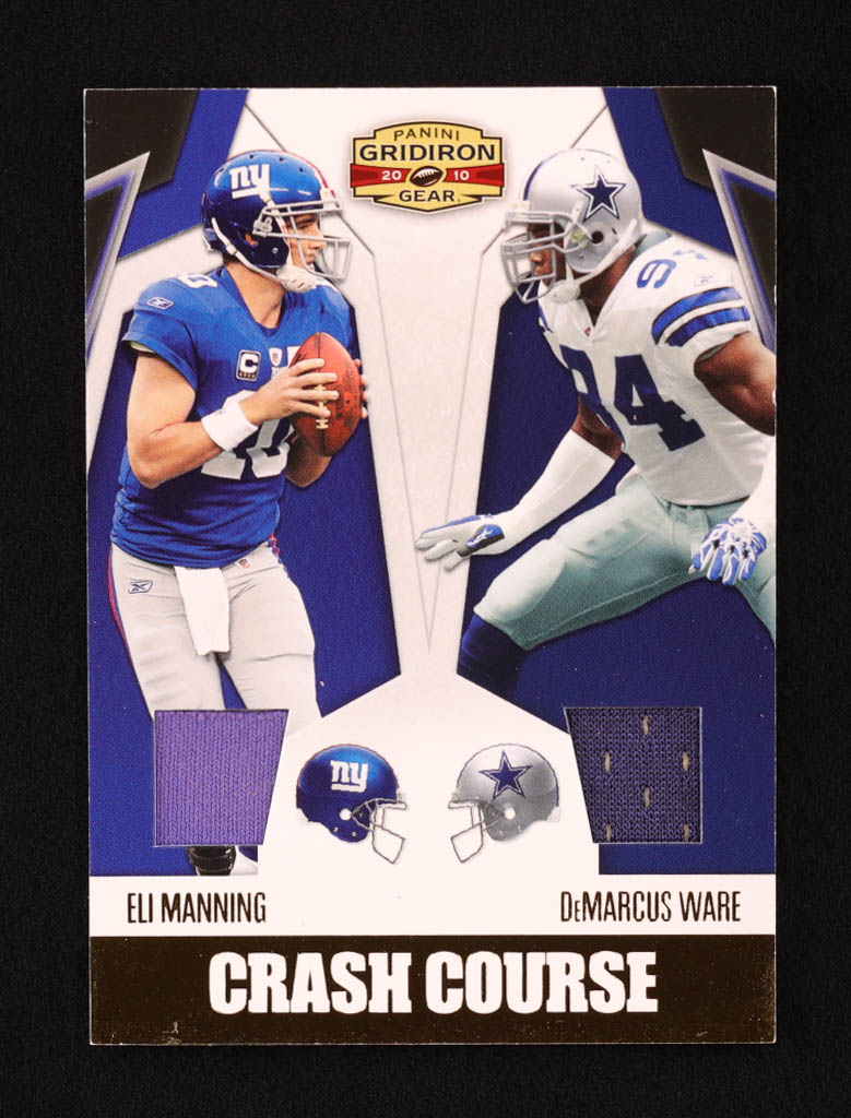Eli Manning / DeMarcus Ware 2010 Panini Gridiron Gear Crash Course Jerseys #4 #68/250 at PristineAuction.com Eli Manning / DeMarcus Ware 2010 Panini Gridiron Gear Crash Course Jerseys #4 #68/250 at PristineAuction.com