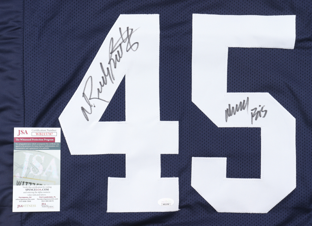 Rudy Ruettiger Signed Jersey Inscribed "Dream Big" (JSA) at PristineAuction.com Rudy Ruettiger Signed Jersey Inscribed "Dream Big" (JSA) at PristineAuction.com