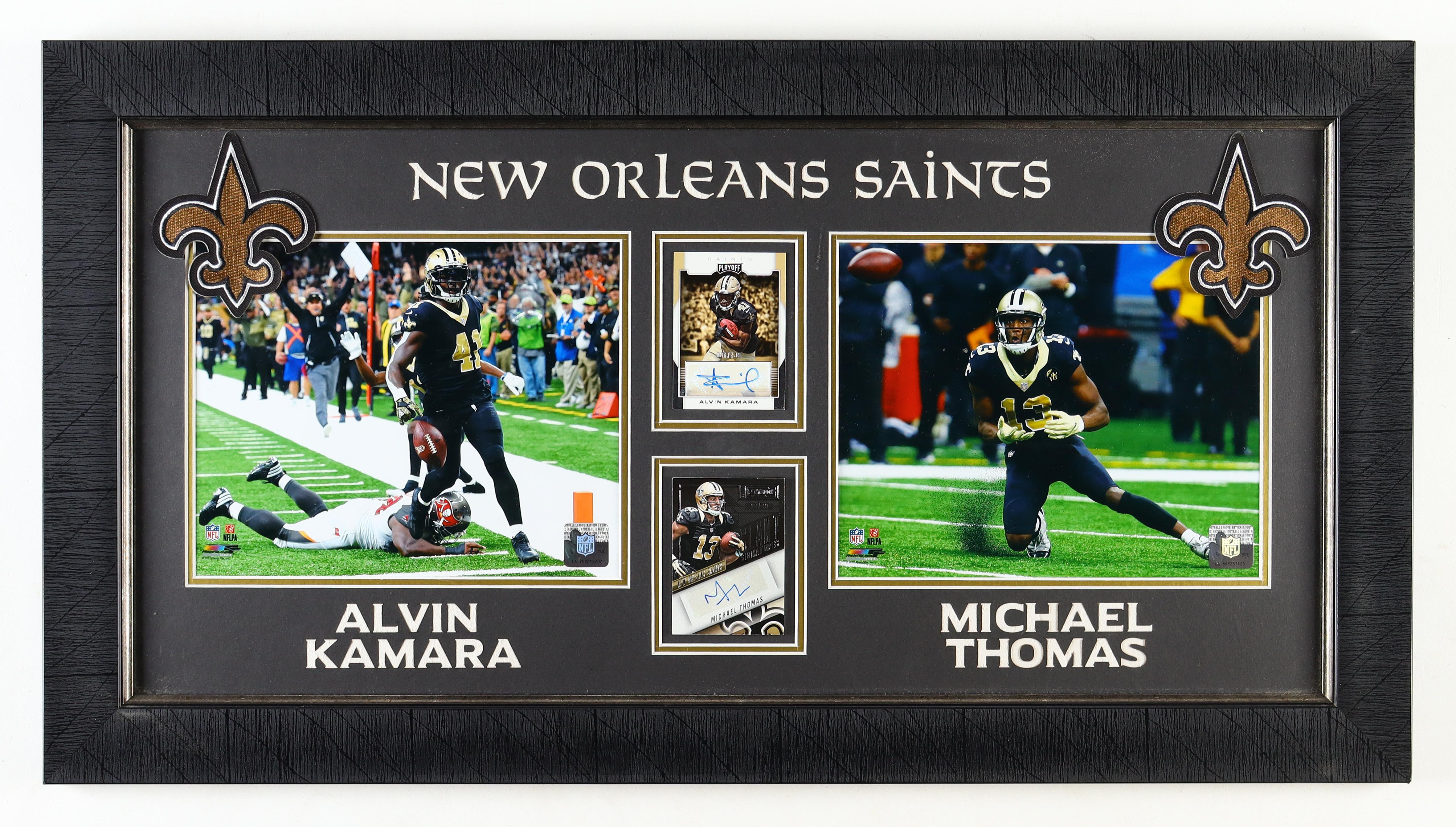 Alvin Kamara & Michael Thomas Signed Custom Framed Card Display at PristineAuction.com Alvin Kamara & Michael Thomas Signed Custom Framed Card Display at PristineAuction.com