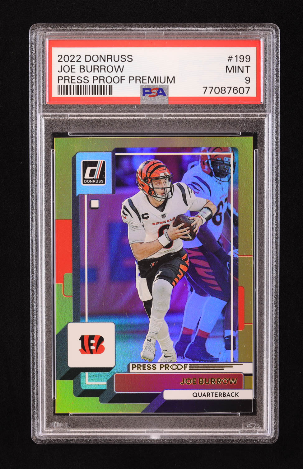 Joe Burrow 2022 Donruss Press Proof Premium #199 (PSA 9) at PristineAuction.com Joe Burrow 2022 Donruss Press Proof Premium #199 (PSA 9) at PristineAuction.com