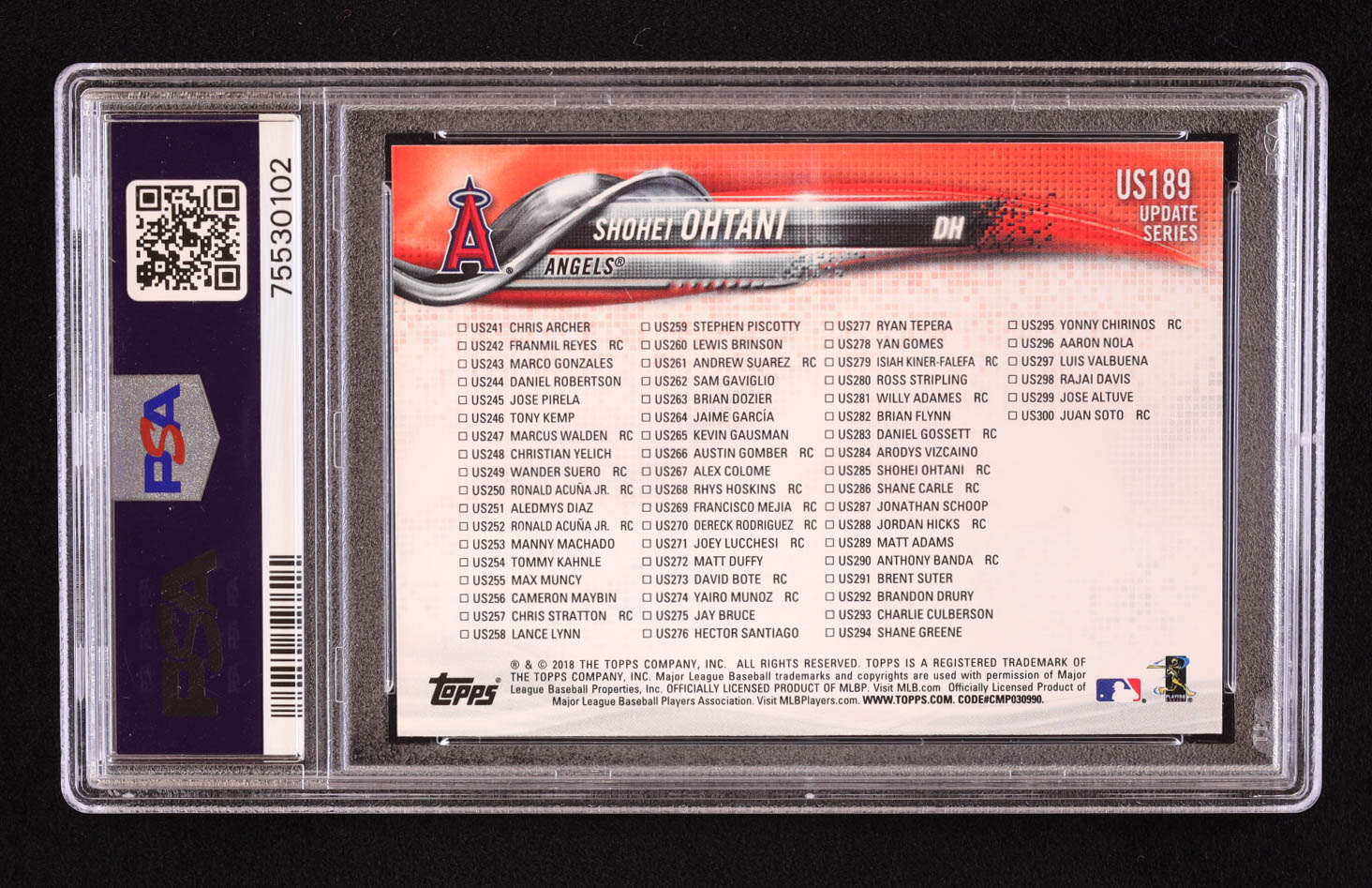 Shohei Ohtani 2018 Topps Update #US189 HL RC (PSA 10) at PristineAuction.com Shohei Ohtani 2018 Topps Update #US189 HL RC (PSA 10) at PristineAuction.com