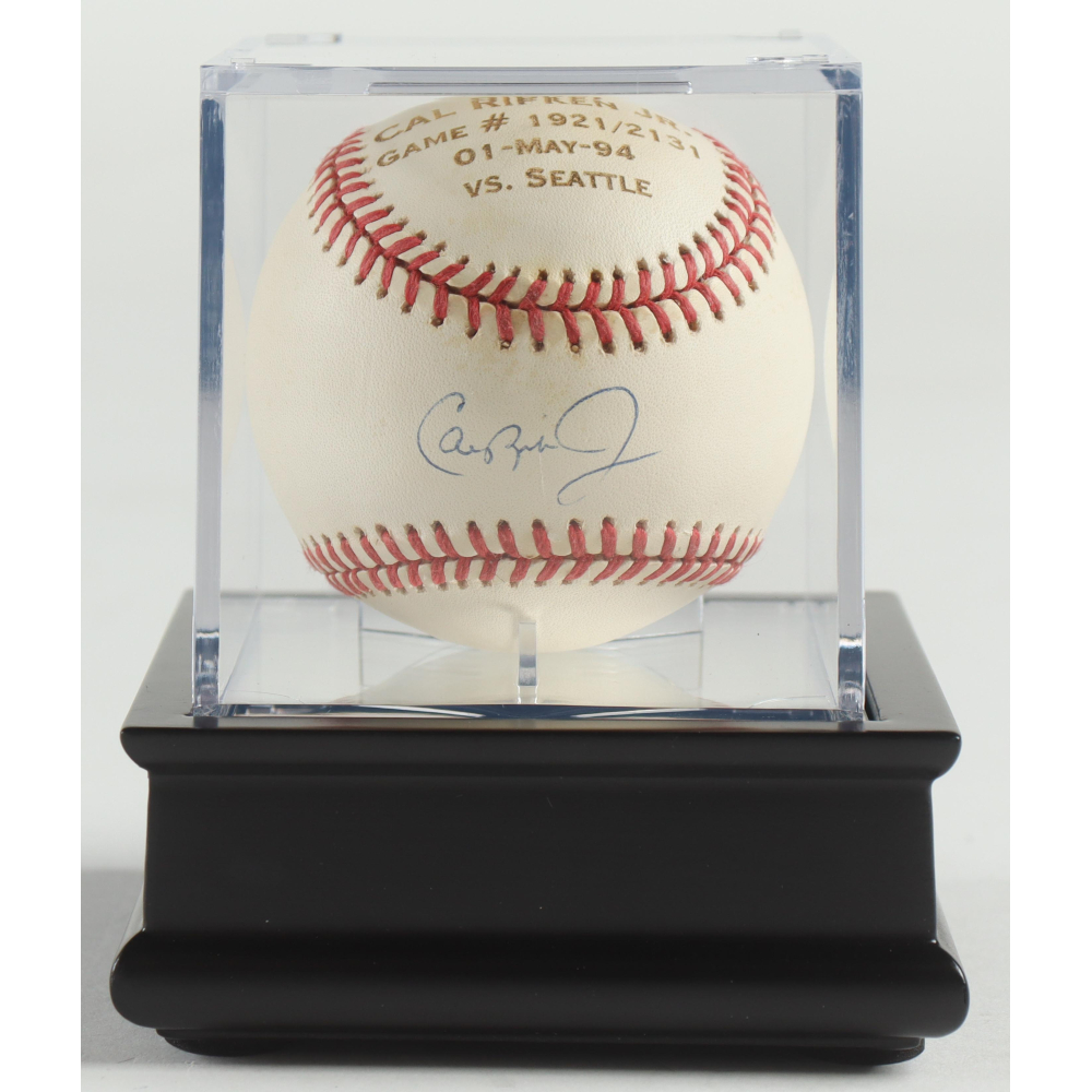 Cal Ripken Jr. Signed OAL 2131 Commemorative Baseball In Display Case ...