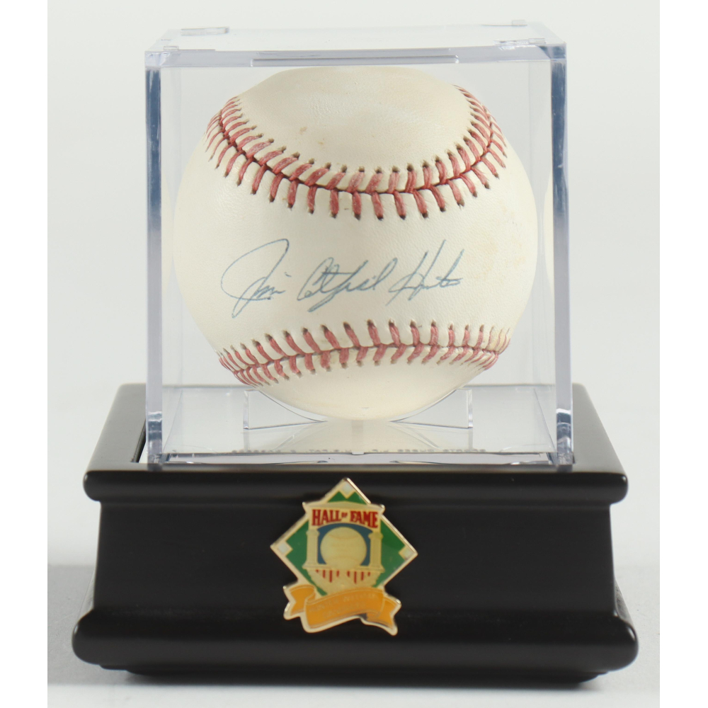 Jim "Catfish" Hunter Signed OAL Baseball in Hall of Fame AllWood
