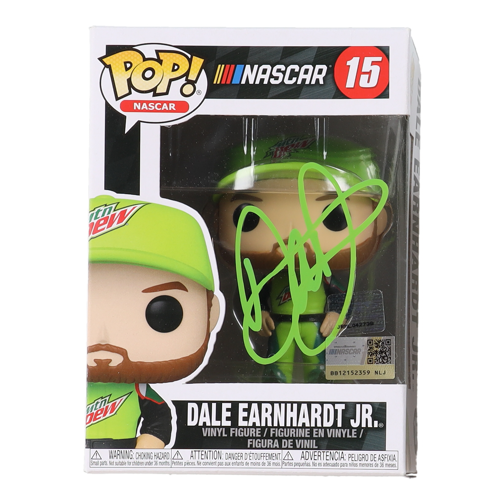 Dale Earnhardt Jr. Signed NASCAR "Mountain Dew" #15 Funko Pop! Vinyl Figure (Earnhardt Jr.) at PristineAuction.com Dale Earnhardt Jr. Signed NASCAR "Mountain Dew" #15 Funko Pop! Vinyl Figure (Earnhardt Jr.) at PristineAuction.com