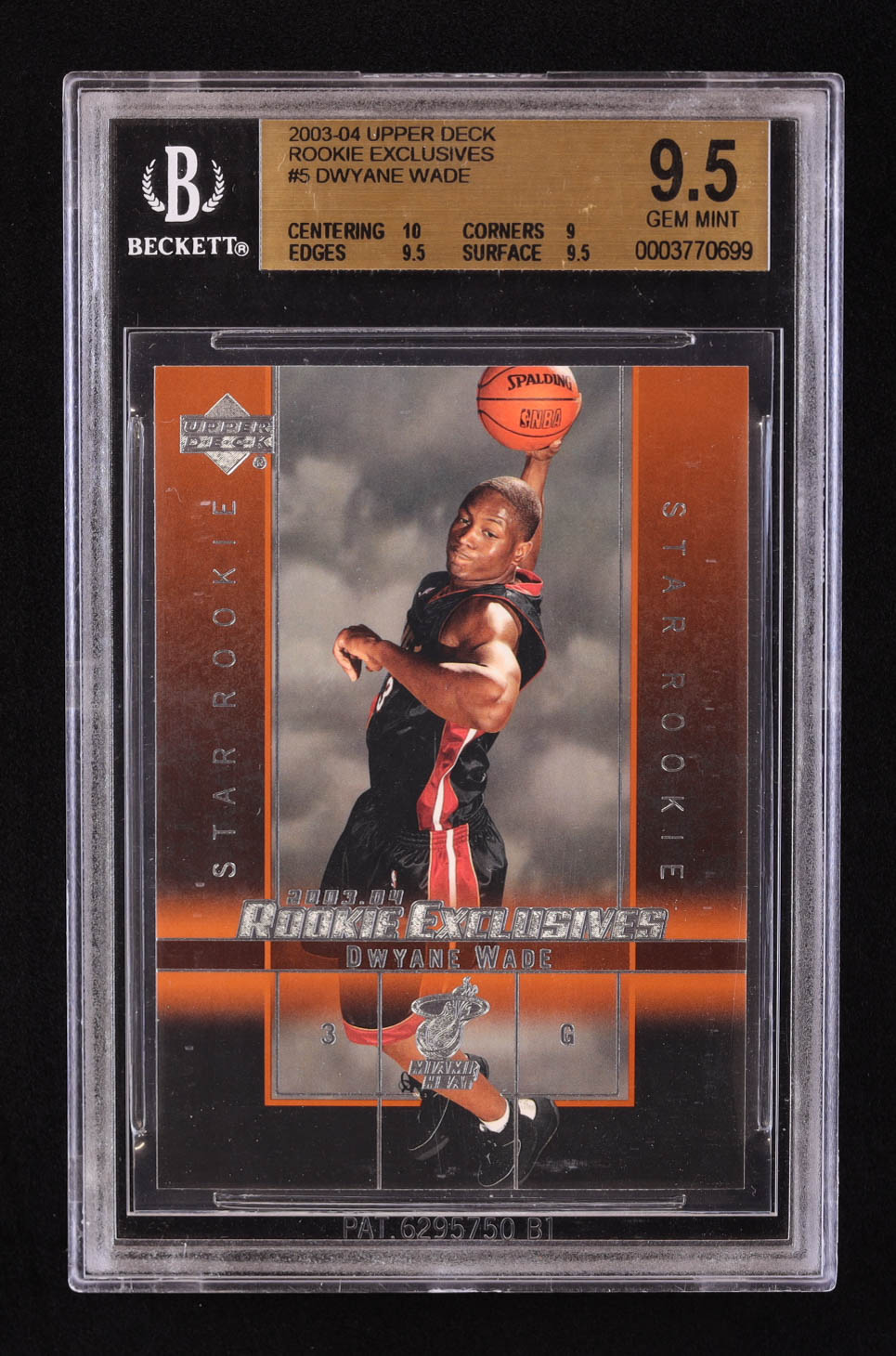 Dwyane Wade 2003-04 Upper Deck Rookie Exclusives #5 RC (BGS 9.5 ...