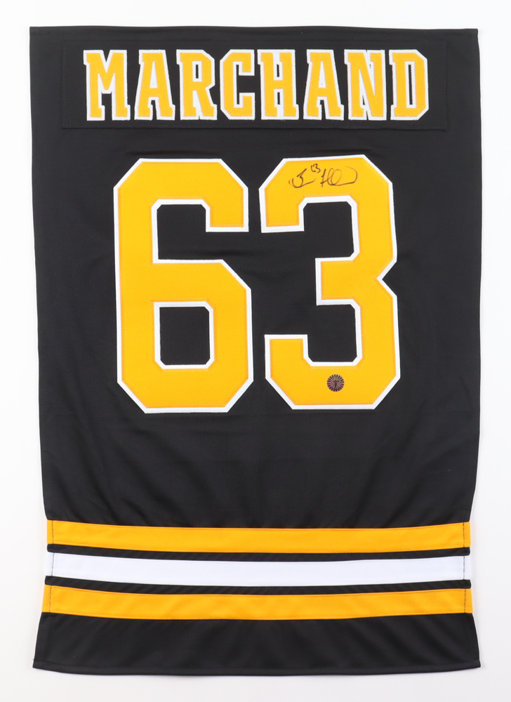 Brad Marchand Signed #63 Jersey Swatch (Marchand) at PristineAuction.com Brad Marchand Signed #63 Jersey Swatch (Marchand) at PristineAuction.com