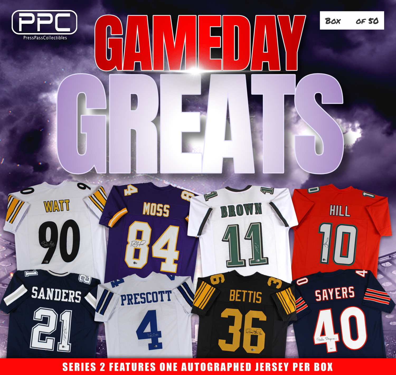Press Pass Collectibles 2024 Gameday Greats Football Jersey Mystery Box – Series 2 (Limited to 50) at PristineAuction.com Press Pass Collectibles 2024 Gameday Greats Football Jersey Mystery Box – Series 2 (Limited to 50) at PristineAuction.com