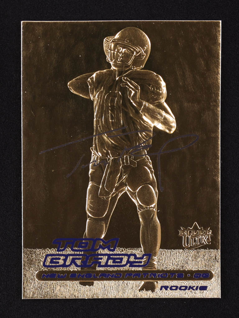 Tom Brady 2000 Fleer Ultra 23Kt Gold Blue Metallic Signature Series RC #6782 at PristineAuction.com Tom Brady 2000 Fleer Ultra 23Kt Gold Blue Metallic Signature Series RC #6782 at PristineAuction.com