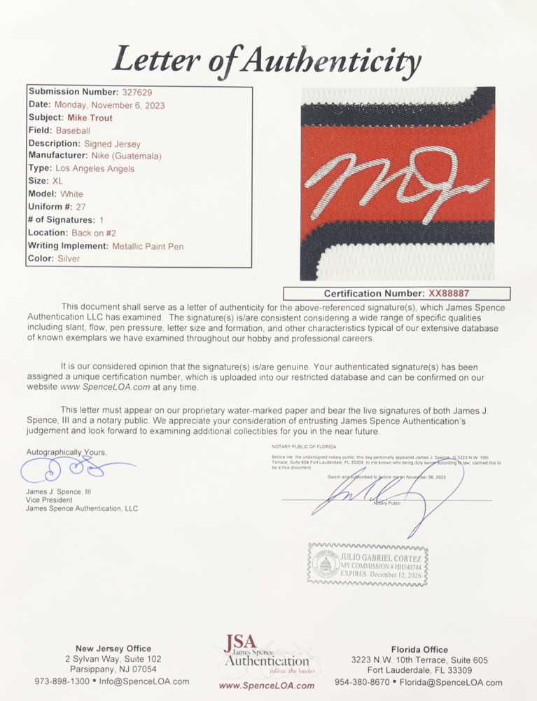 Mike Trout Signed Angels Jersey (JSA) at PristineAuction.com Mike Trout Signed Angels Jersey (JSA) at PristineAuction.com