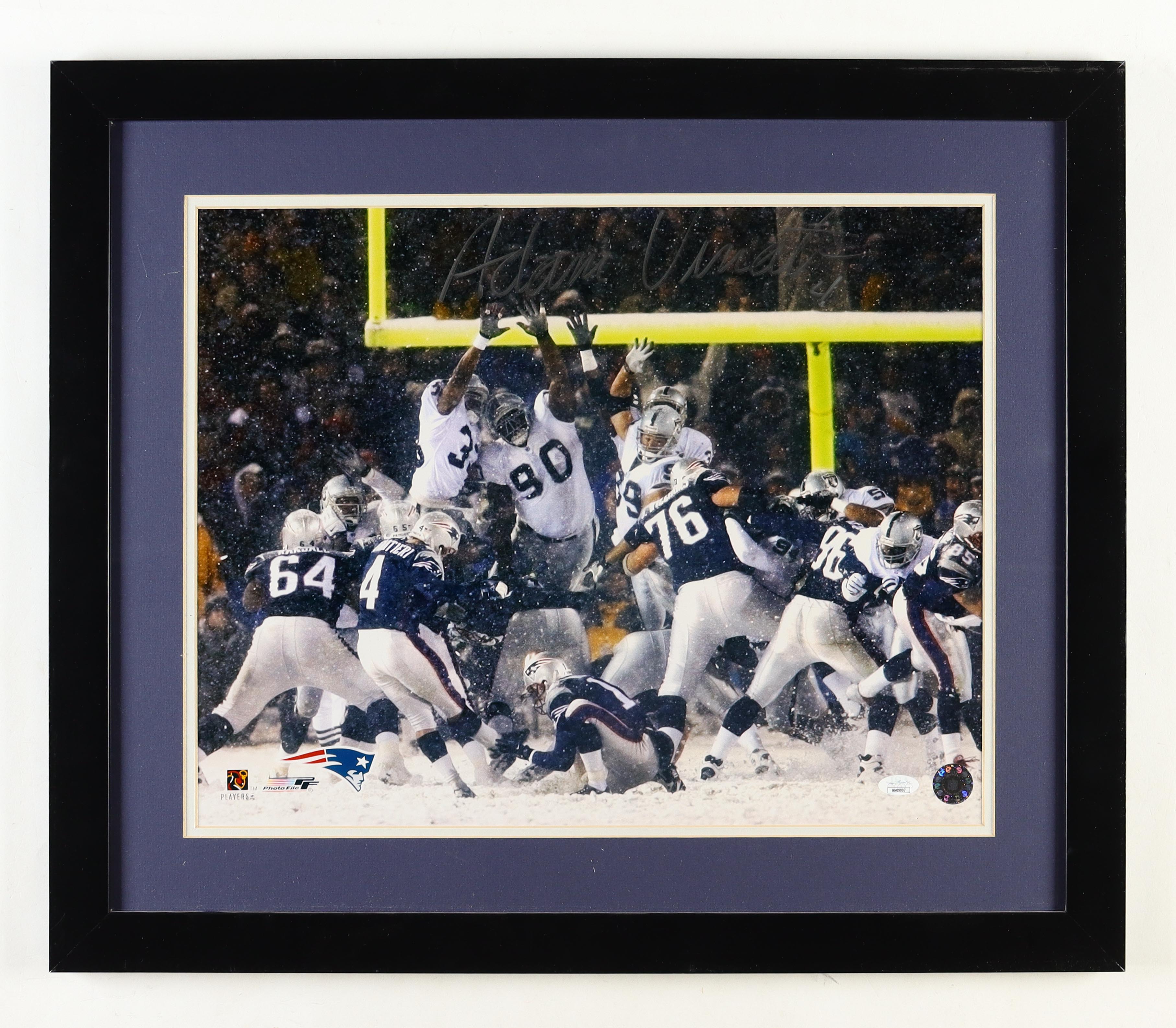 Adam Vinatieri Signed Patriots Custom Framed Display (JSA) at PristineAuction.com Adam Vinatieri Signed Patriots Custom Framed Display (JSA) at PristineAuction.com