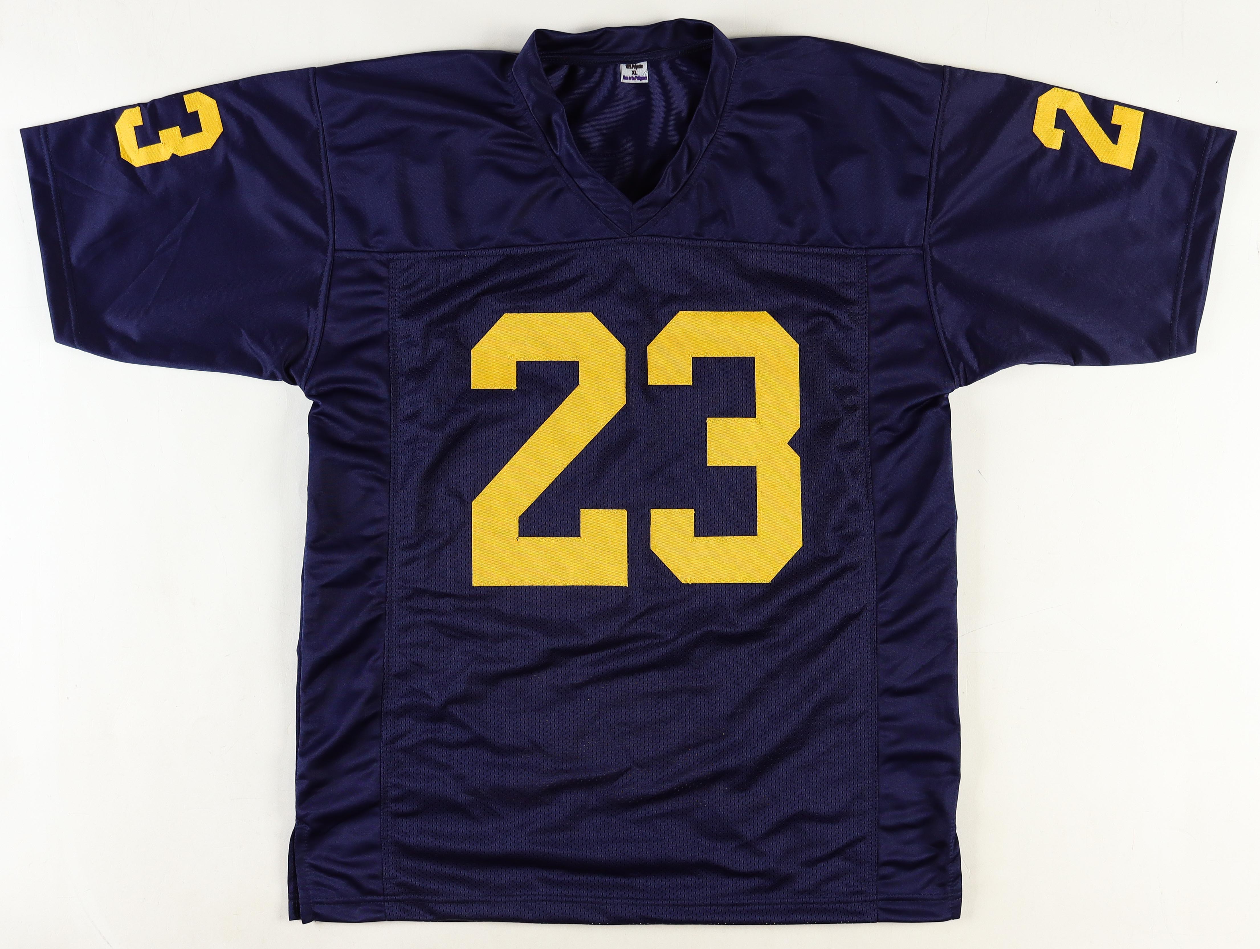 2023 Michigan Wolverines Team Highlight Stat Jersey Team-Signed by (16) with J.J. McCarthy, Blake Corum, Colston Loveland, Mike Sainristil Inscribed "23 Champs" (Beckett) at PristineAuction.com 2023 Michigan Wolverines Team Highlight Stat Jersey Team-Signed by (16) with J.J. McCarthy, Blake Corum, Colston Loveland, Mike Sainristil Inscribed "23 Champs" (Beckett) at PristineAuction.com