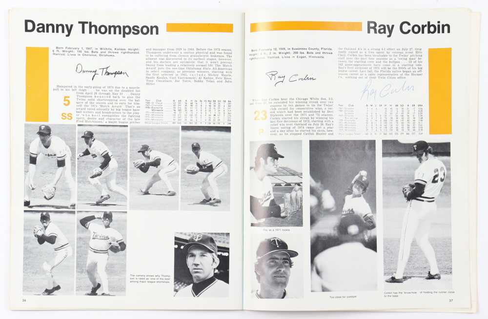 1975 Twins Yearbook Signed By (17) with Rod Carew, Tony Oliva, Bert Blyleven, Lyman Bostock (Beckett) at PristineAuction.com 1975 Twins Yearbook Signed By (17) with Rod Carew, Tony Oliva, Bert Blyleven, Lyman Bostock (Beckett) at PristineAuction.com
