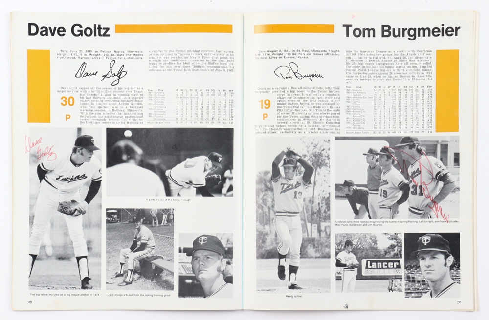 1975 Twins Yearbook Signed By (17) with Rod Carew, Tony Oliva, Bert Blyleven, Lyman Bostock (Beckett) at PristineAuction.com 1975 Twins Yearbook Signed By (17) with Rod Carew, Tony Oliva, Bert Blyleven, Lyman Bostock (Beckett) at PristineAuction.com