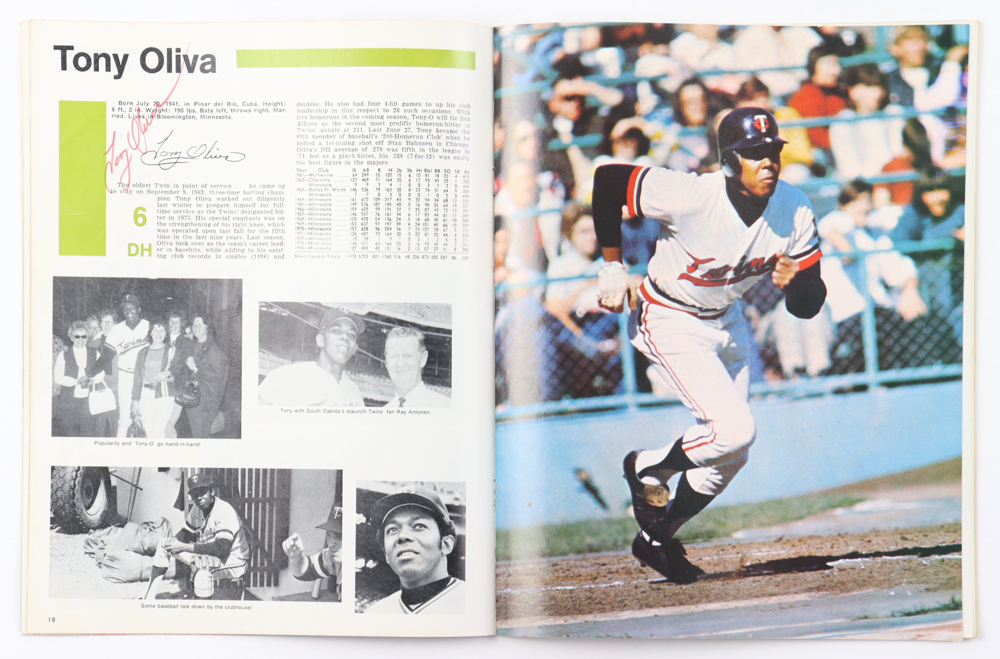 1975 Twins Yearbook Signed By (17) with Rod Carew, Tony Oliva, Bert Blyleven, Lyman Bostock (Beckett) at PristineAuction.com 1975 Twins Yearbook Signed By (17) with Rod Carew, Tony Oliva, Bert Blyleven, Lyman Bostock (Beckett) at PristineAuction.com