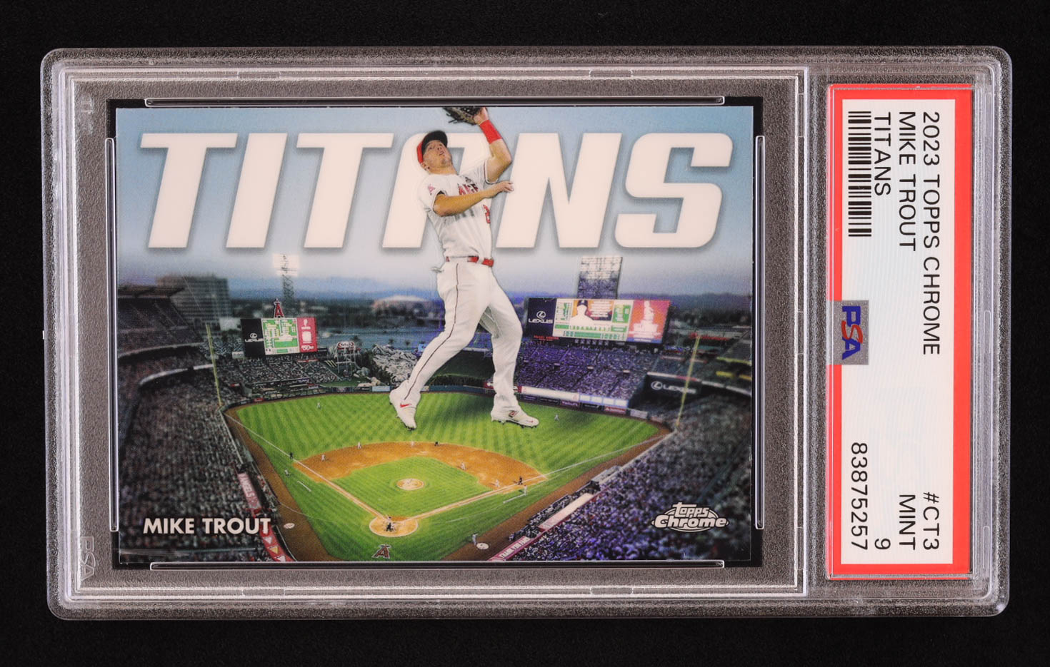 Mike Trout 2023 Topps Chrome Titans #CT3 (PSA 9) at PristineAuction.com Mike Trout 2023 Topps Chrome Titans #CT3 (PSA 9) at PristineAuction.com