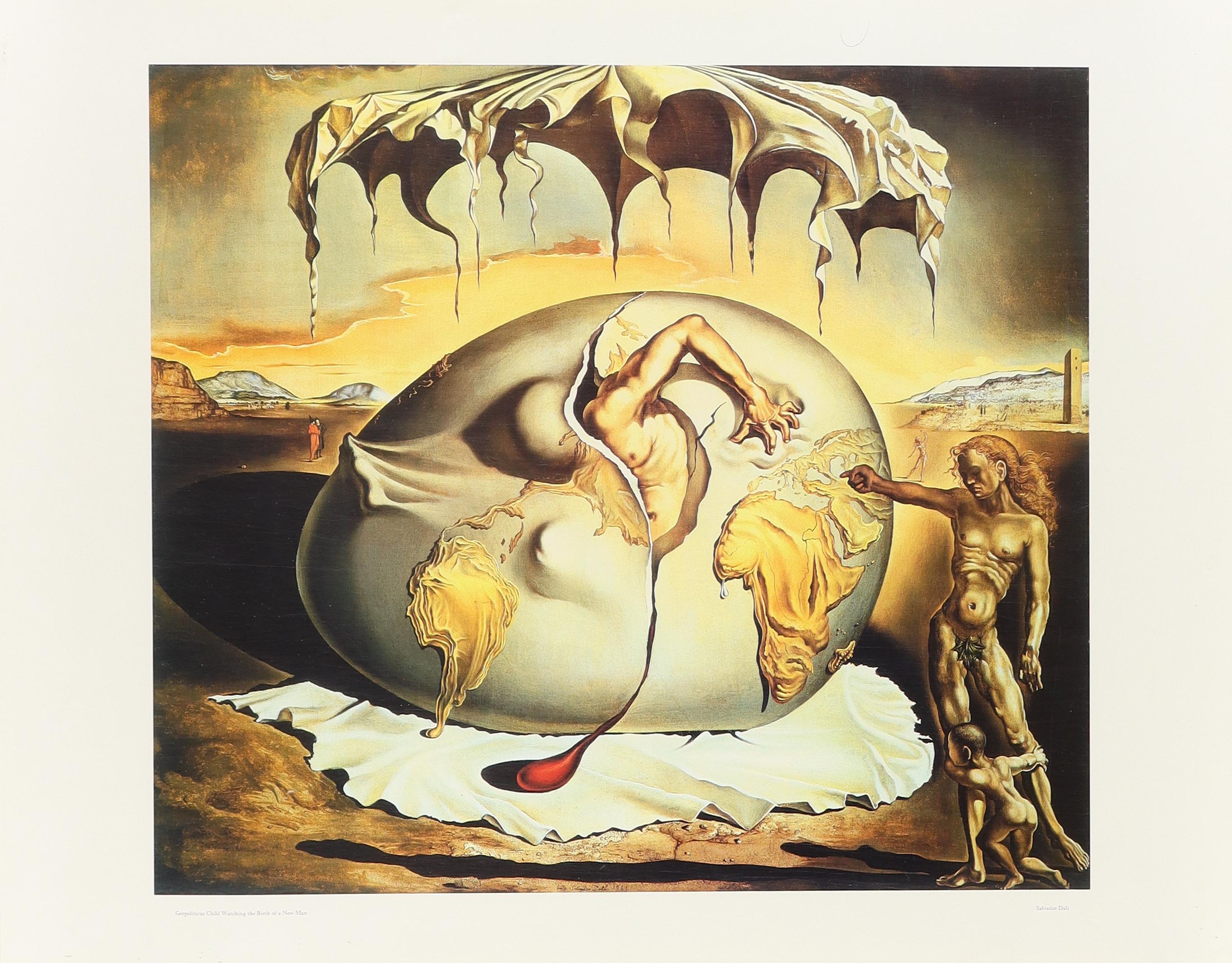 Salvador Dali "Geopoliticus Child Watching the Birth of a New Man" 22.5x28.5 Print at PristineAuction.com Salvador Dali "Geopoliticus Child Watching the Birth of a New Man" 22.5x28.5 Print at PristineAuction.com