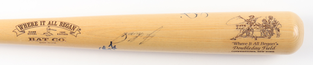 Cooperstown "Where It All Began" Doubleday Field Baseball Bat Signed by (6) with Joe Girardi, Tino Martinez, Graeme Lloyd, Andy Fox, Luis Sojo (Beckett) at PristineAuction.com Cooperstown "Where It All Began" Doubleday Field Baseball Bat Signed by (6) with Joe Girardi, Tino Martinez, Graeme Lloyd, Andy Fox, Luis Sojo (Beckett) at PristineAuction.com
