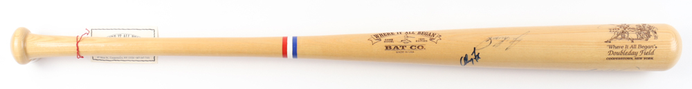 Cooperstown "Where It All Began" Doubleday Field Baseball Bat Signed by (6) with Joe Girardi, Tino Martinez, Graeme Lloyd, Andy Fox, Luis Sojo (Beckett) at PristineAuction.com Cooperstown "Where It All Began" Doubleday Field Baseball Bat Signed by (6) with Joe Girardi, Tino Martinez, Graeme Lloyd, Andy Fox, Luis Sojo (Beckett) at PristineAuction.com