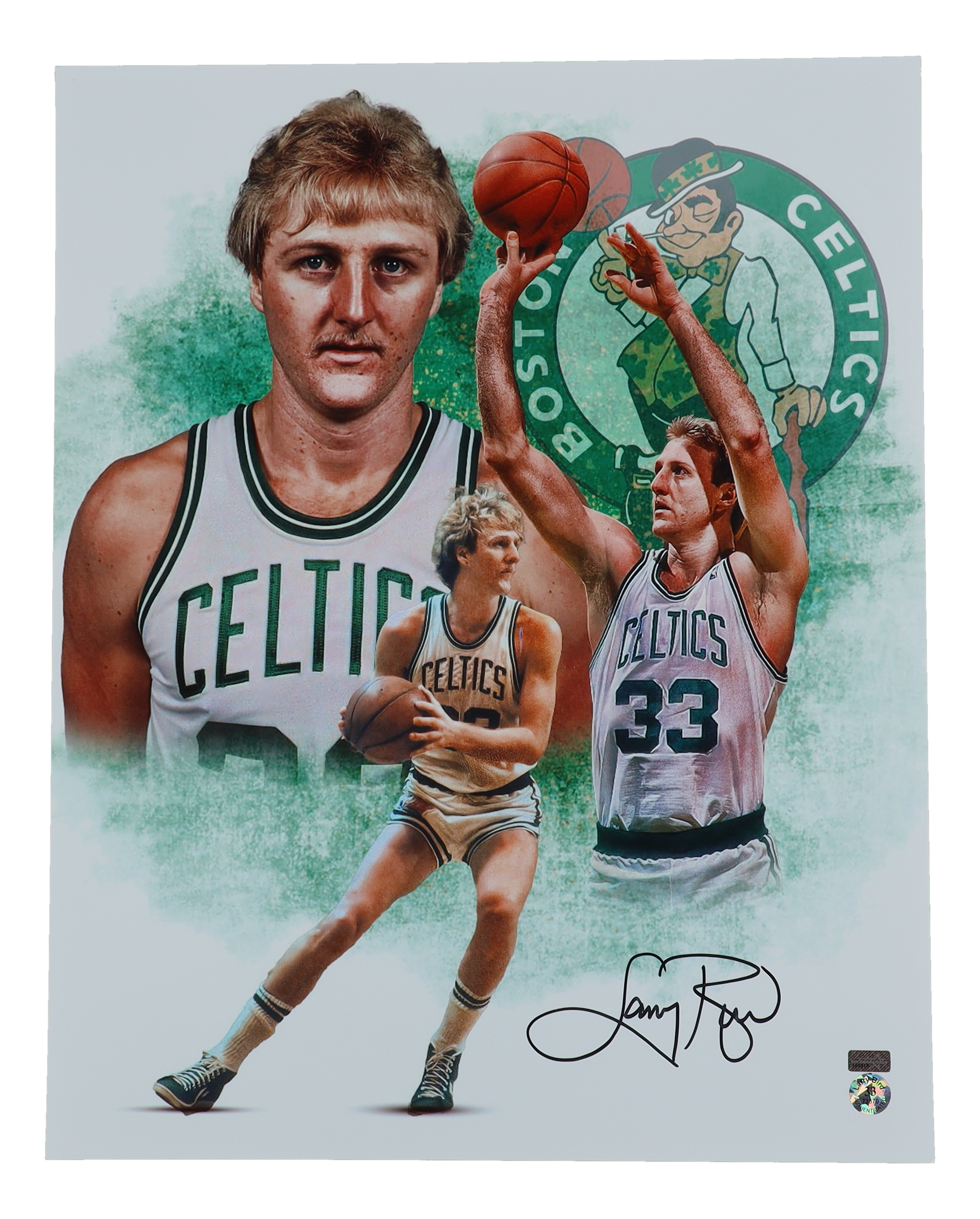 Larry Bird Signed Celtics 16x20 Photo (New England Picture & Bird) at PristineAuction.com Larry Bird Signed Celtics 16x20 Photo (New England Picture & Bird) at PristineAuction.com