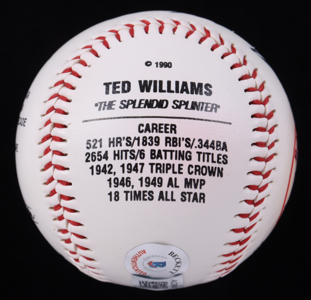 Ted Williams Signed LE Red Sox Commemorative Baseball (Beckett) at PristineAuction.com Ted Williams Signed LE Red Sox Commemorative Baseball (Beckett) at PristineAuction.com