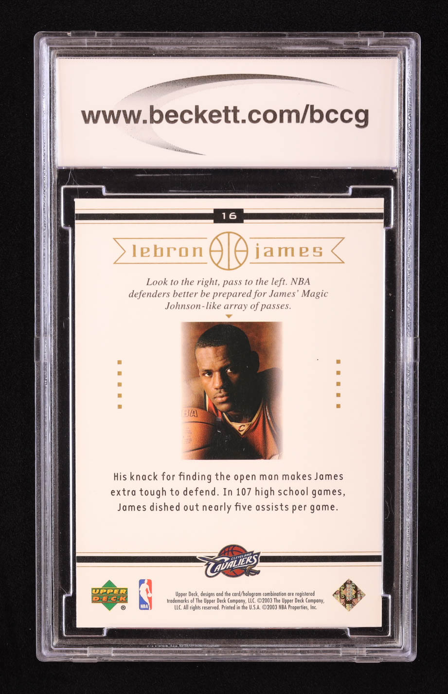 LeBron James 2003 Upper Deck LeBron James Box Set #16 The Magic Touch RC (BCCG 10) at PristineAuction.com LeBron James 2003 Upper Deck LeBron James Box Set #16 The Magic Touch RC (BCCG 10) at PristineAuction.com