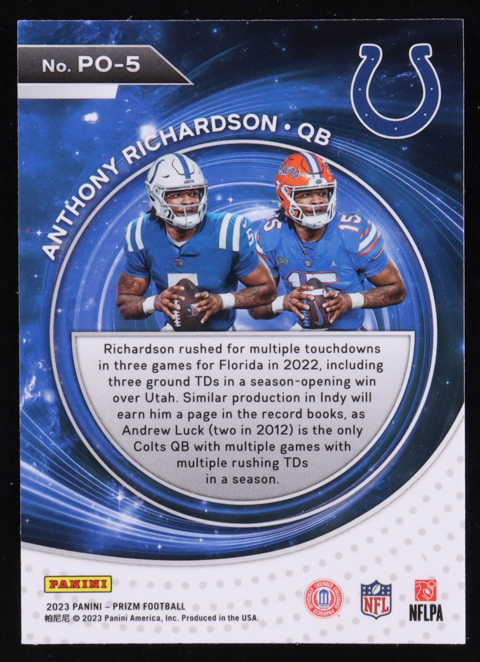 Anthony Richardson 2023 Panini Prizm Portals #5 RC at PristineAuction.com Anthony Richardson 2023 Panini Prizm Portals #5 RC at PristineAuction.com