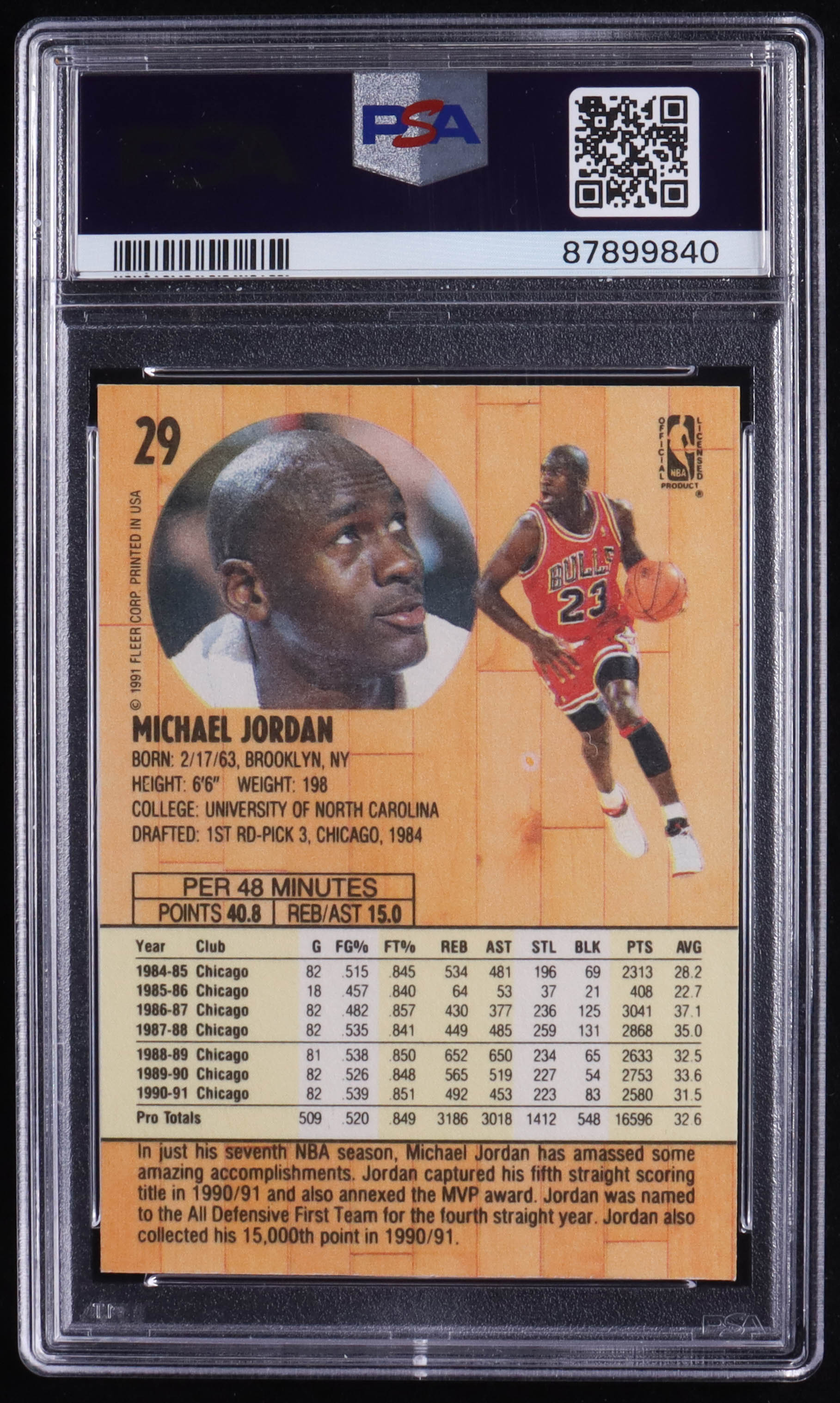 Michael Jordan 1991-92 Fleer #29 (PSA 9) at PristineAuction.com Michael Jordan 1991-92 Fleer #29 (PSA 9) at PristineAuction.com